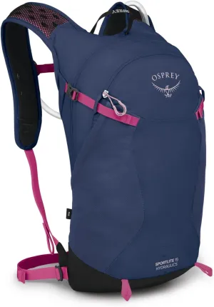 Osprey Sportlite 15L Unisex Lightweight Hiking Backpack with Hydraulics Reservoir, Alkaline/Hotspot Pink