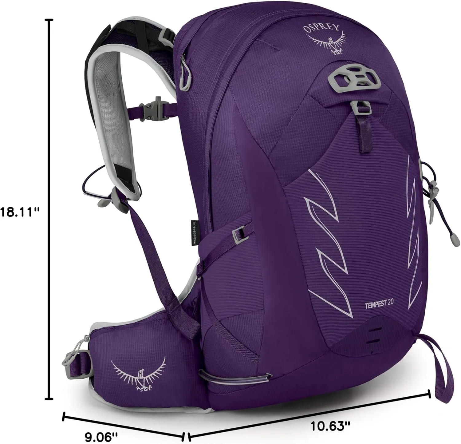Osprey Tempest 20L Women's Hiking Backpack with Hipbelt, Violac Purple, WXS/S