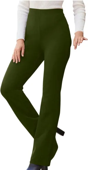 Pants for Women Comfort Stretch Loose Fit Leg Skinny High Waist Pull On Pants for Business Work Dress Bootcut Trousers