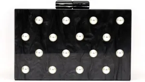 Pearl Acrylic Clutch Purse for Women Elegant Acrylic Evening Bag Unique Box Handbag for Wedding Party Prom