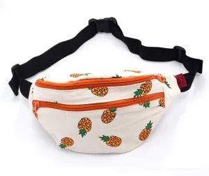 Pineapple Fanny Pack for Women - Canvas Belt Bag with Adjustable Strap, Crossbody Waist Pack for Music Festivals & Travel