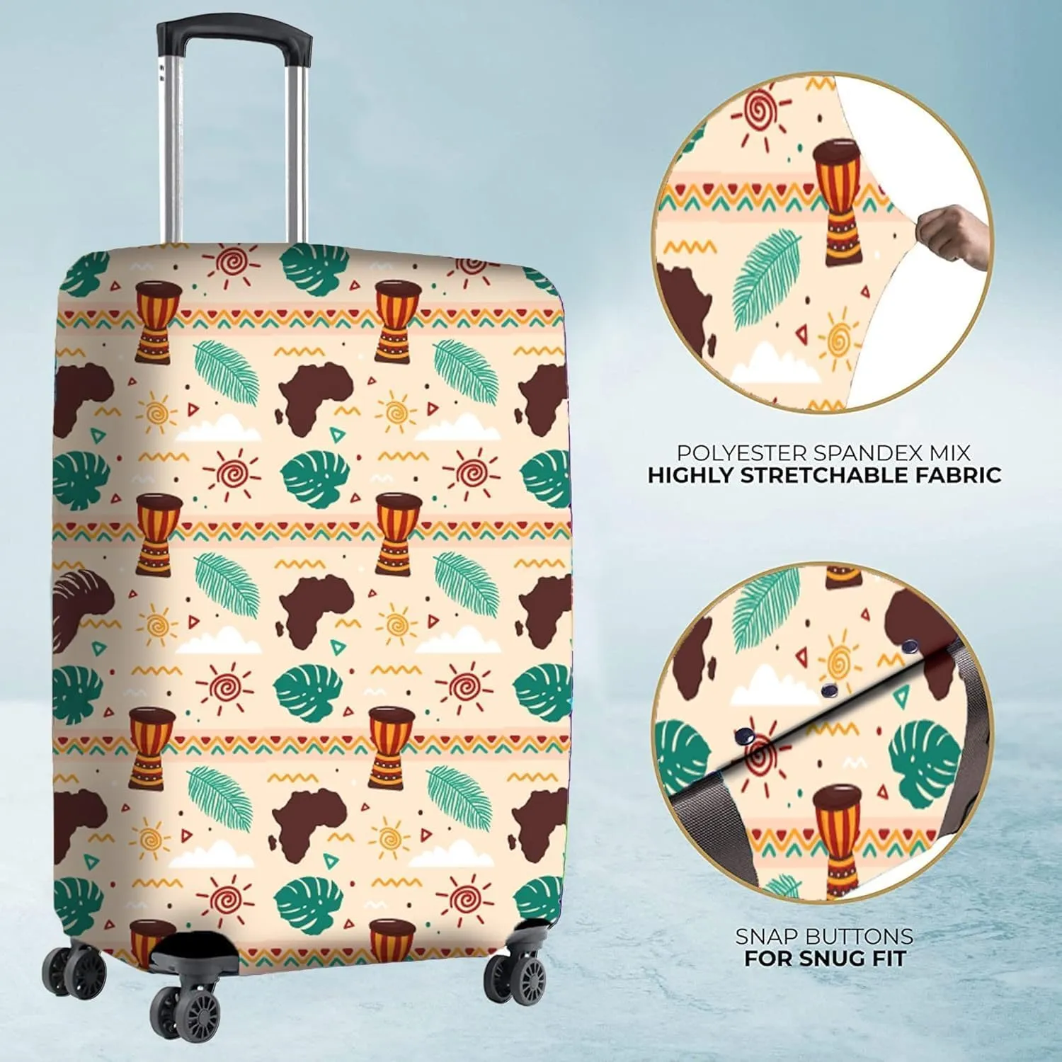 Polyester Fabric Coastal Melody Design Print Without Suitcase - Coastal Melody (Medium)