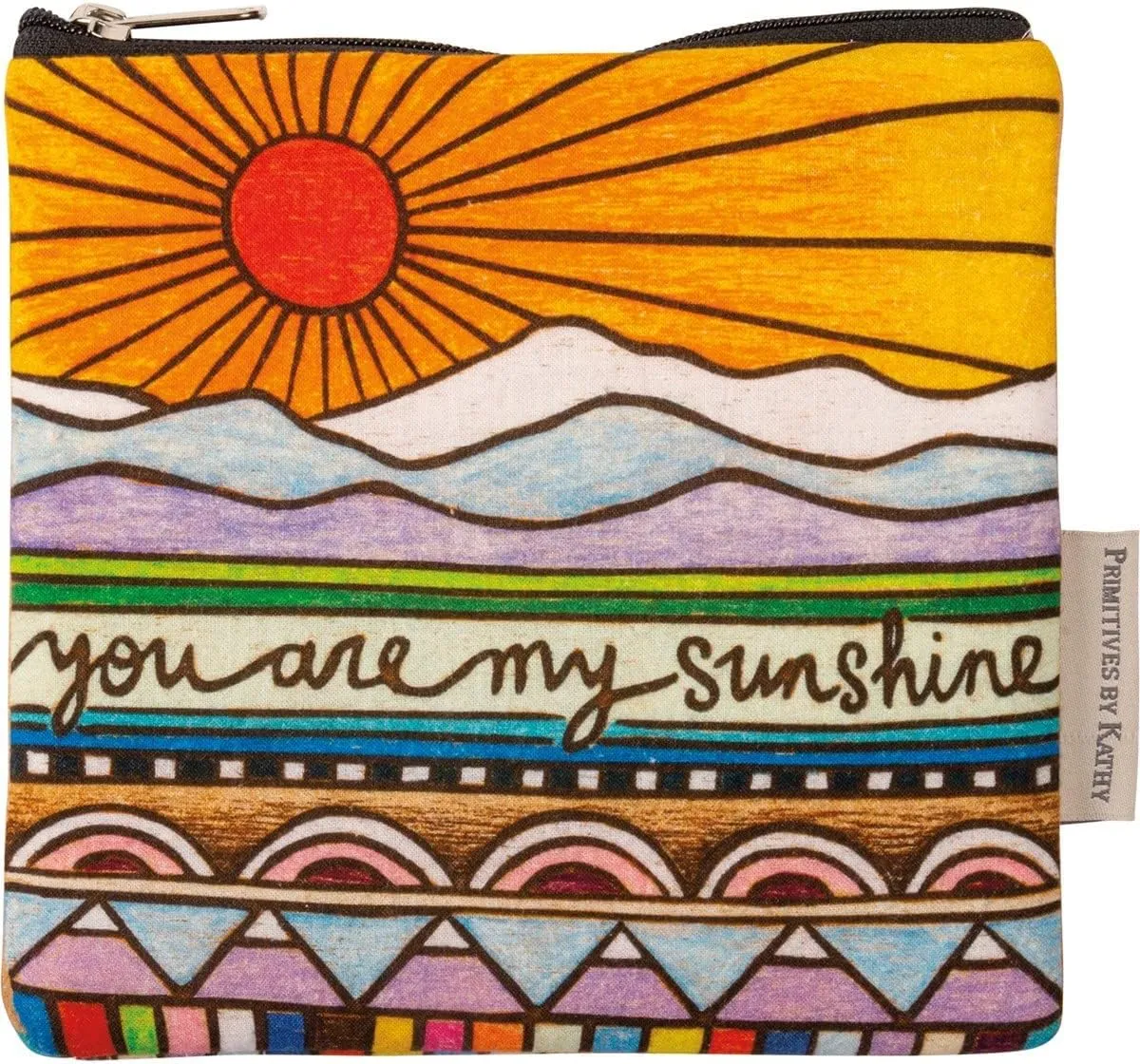 Primitives by Kathy Zipper Pouch, Multicolor, 7" x 6.50"