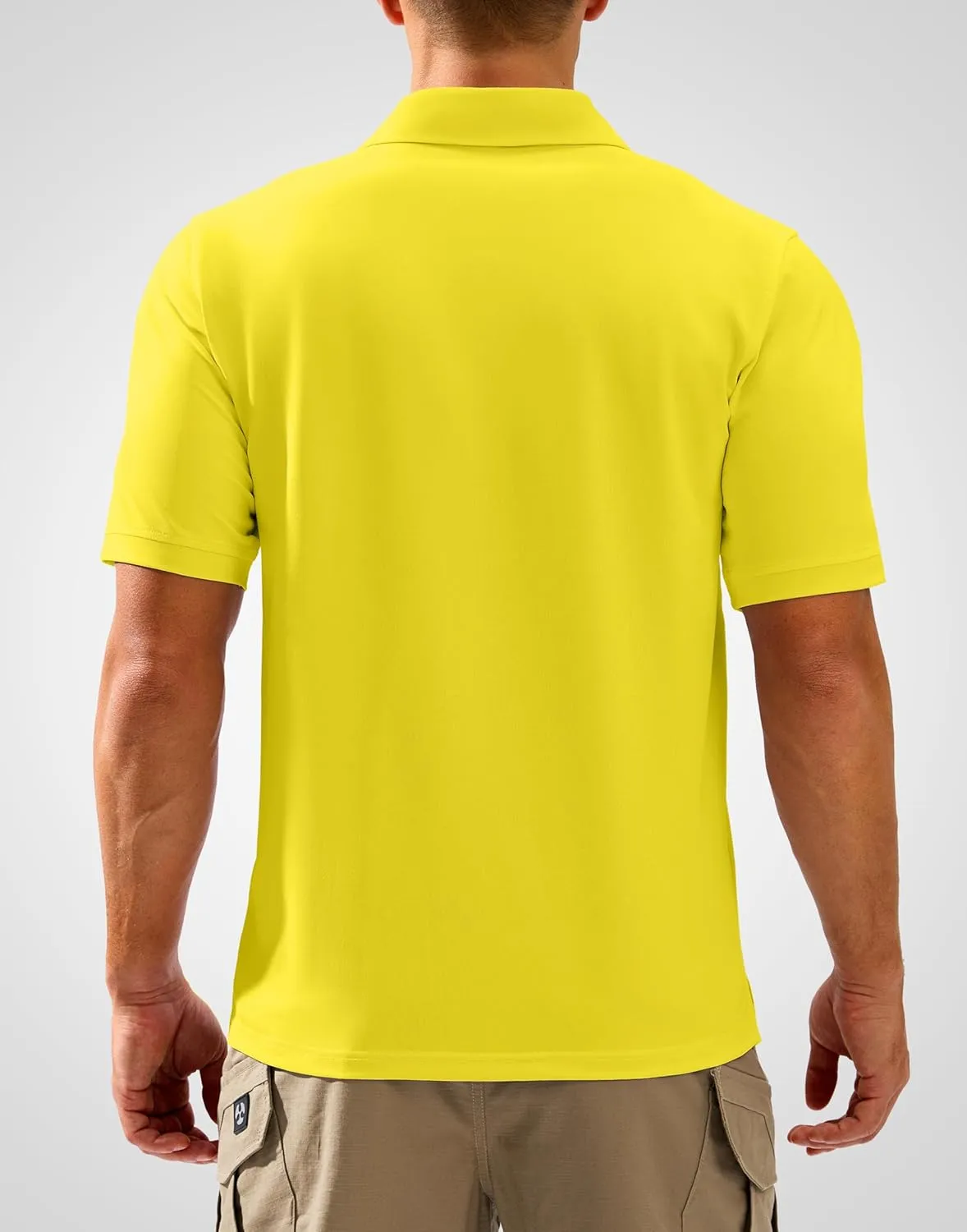 Pudolla Mens Tactical Shirts Short Sleeve Golf Work Polos Moisture Wicking Dry Fit Collared Shirt Lightweight Polo Shirt