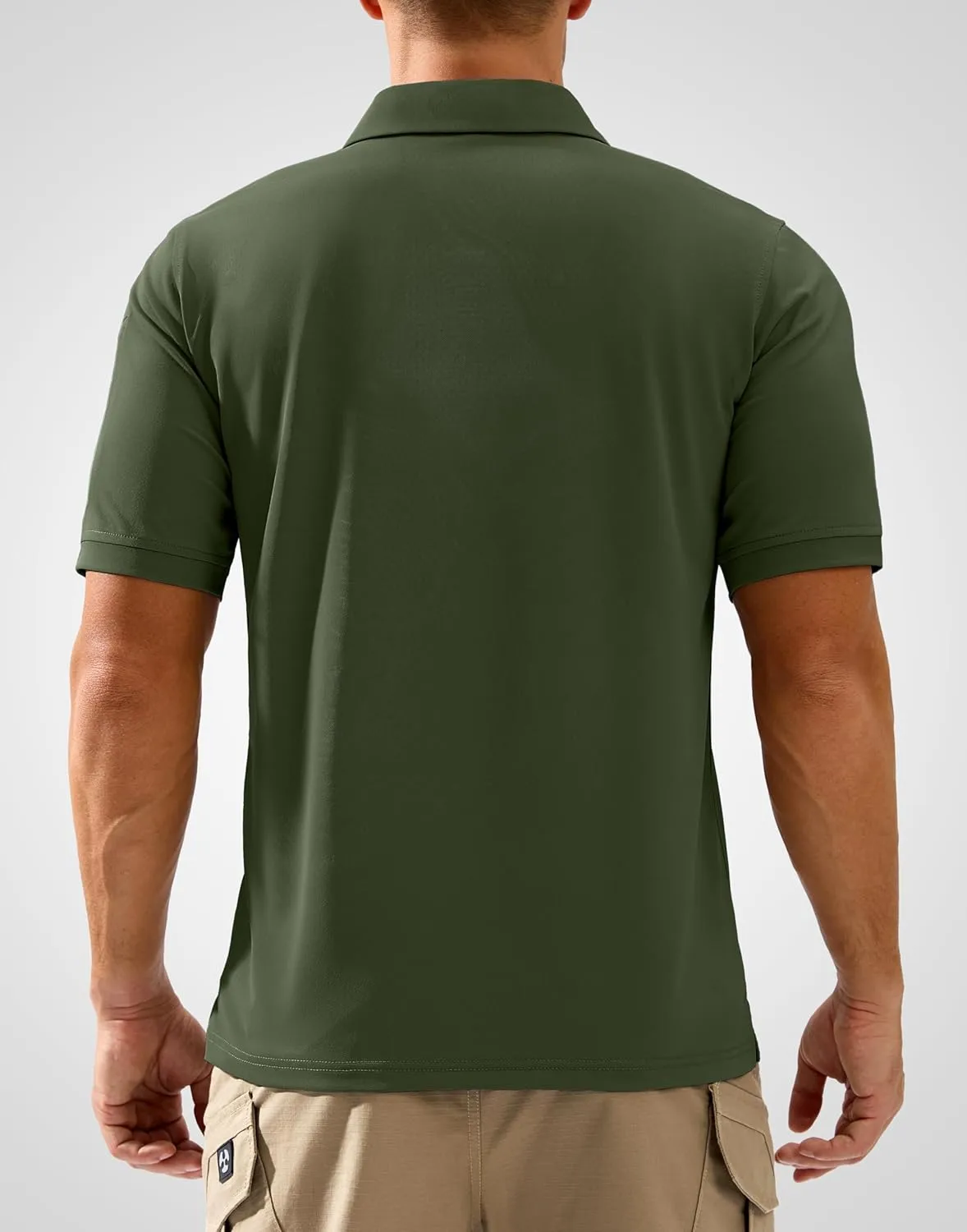 Pudolla Mens Tactical Shirts Short Sleeve Golf Work Polos Moisture Wicking Dry Fit Collared Shirt Lightweight Polo Shirt