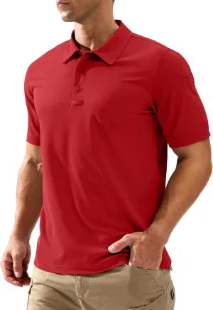 Pudolla Mens Tactical Shirts Short Sleeve Golf Work Polos Moisture Wicking Dry Fit Collared Shirt Lightweight Polo Shirt