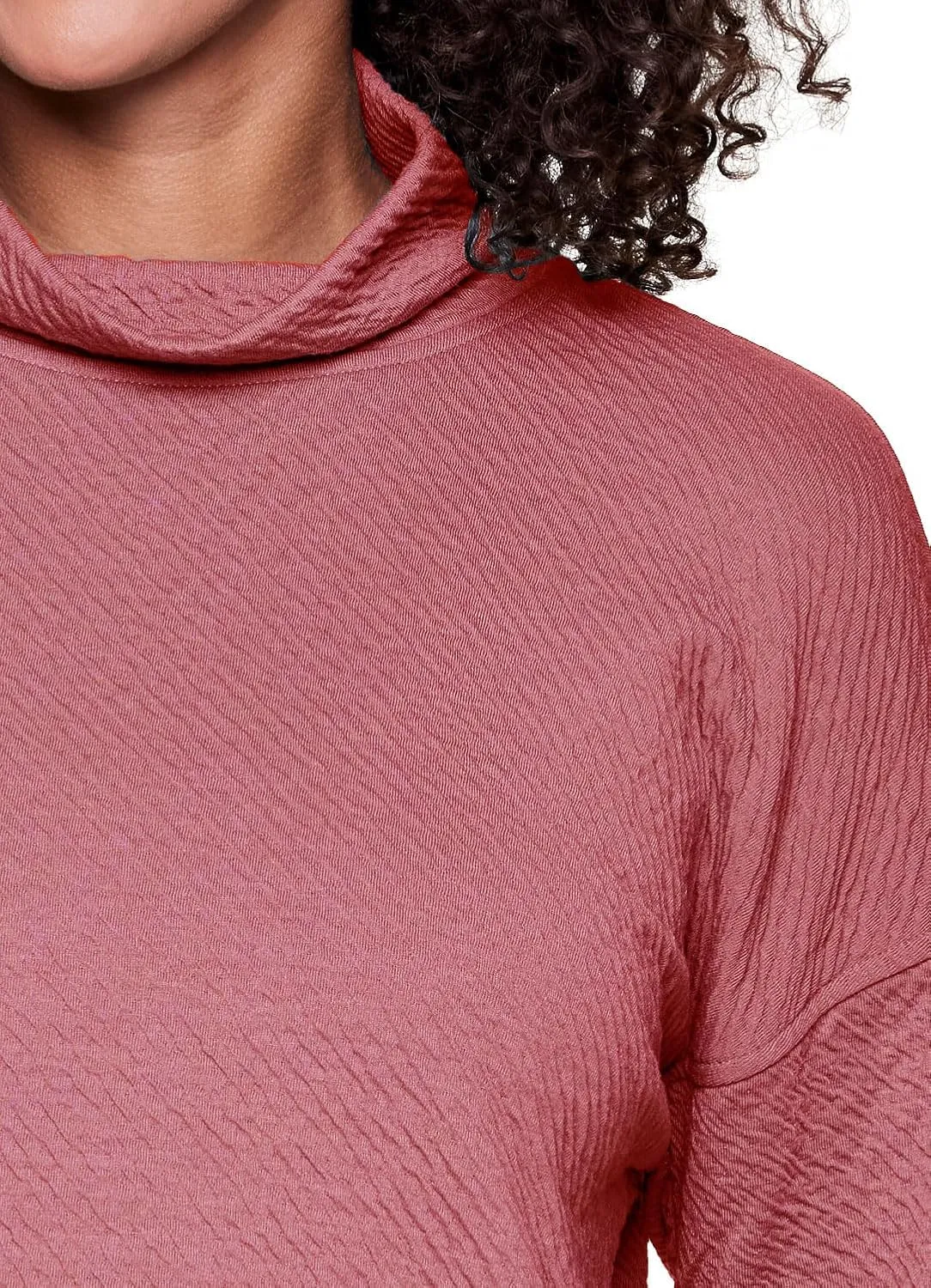RBX Active Women's Ultra Soft Quilted Cowl Neck Pullover Sweatshirt