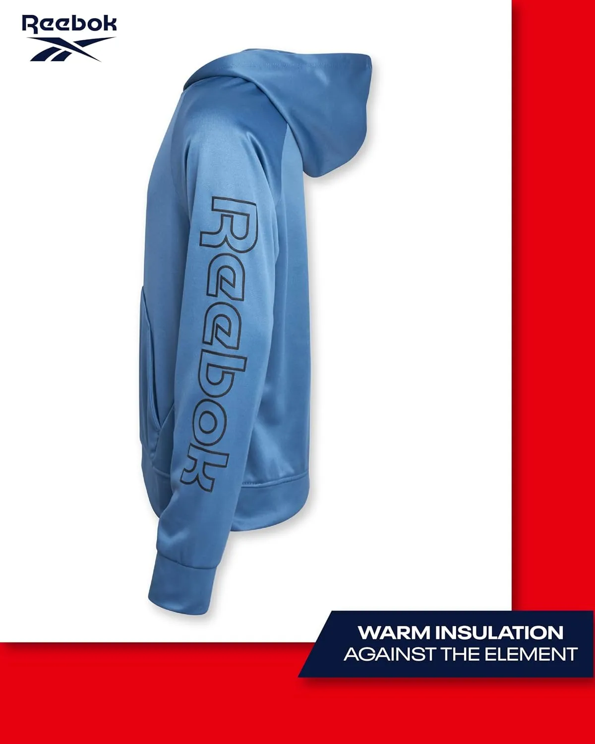 Reebok Boys Sweatshirt  Active Fleece Pullover Hoodie (Size: 4-20)