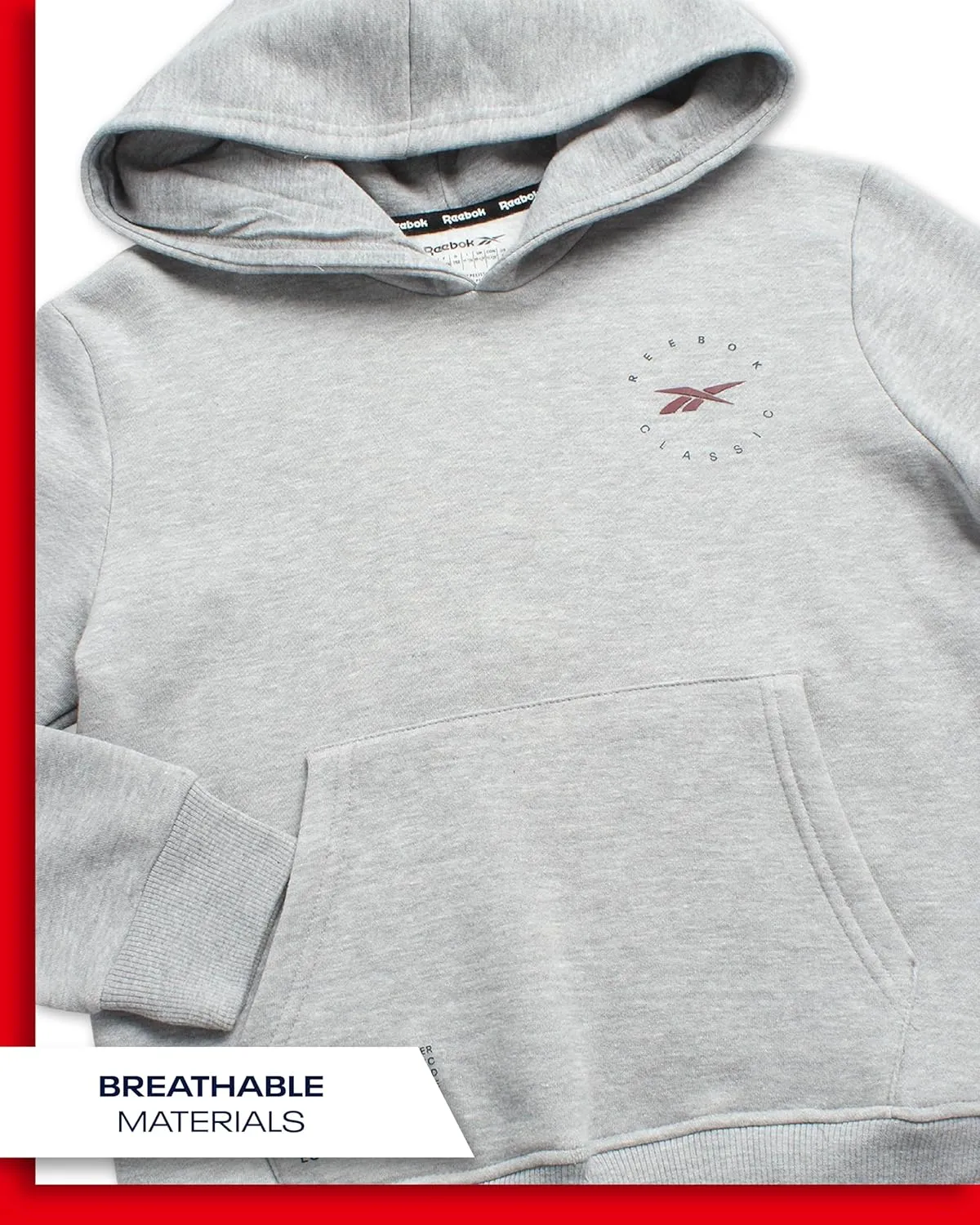 Reebok Boys Sweatshirt  Active Fleece Pullover Hoodie (Size: 4-20)