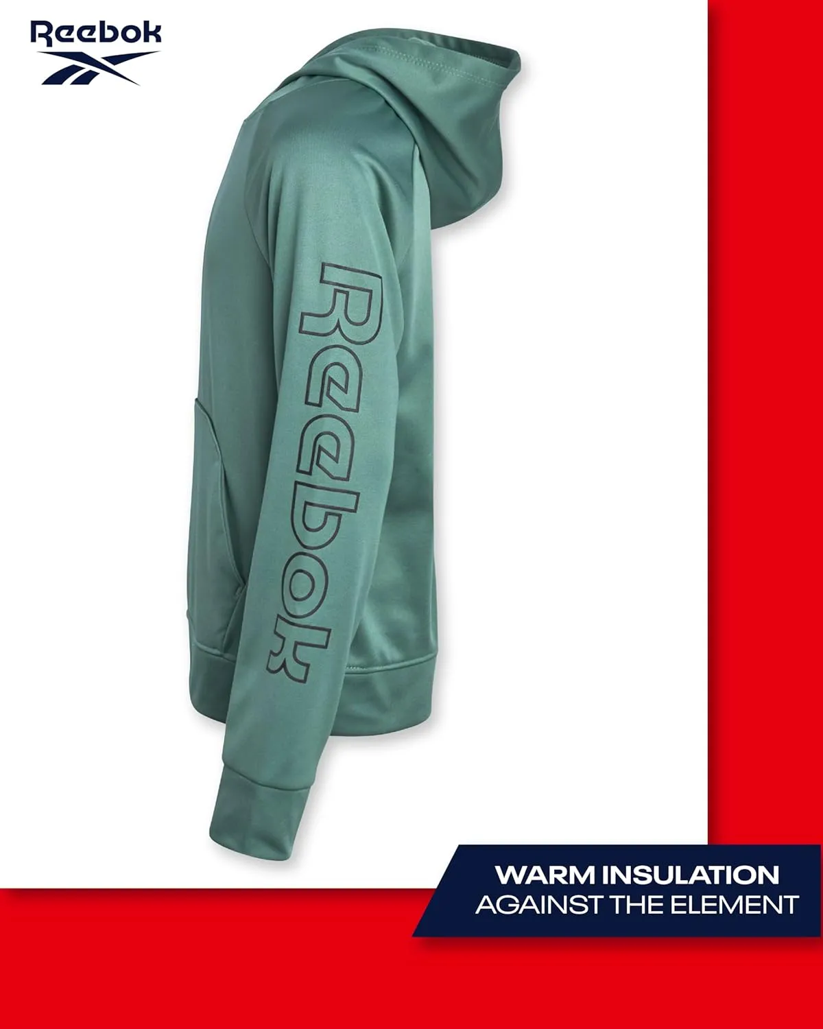 Reebok Boys Sweatshirt  Active Fleece Pullover Hoodie (Size: 4-20)