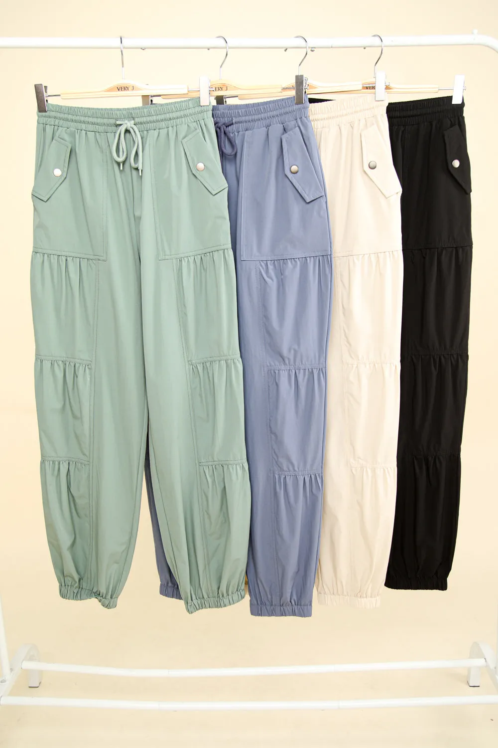 Ruched Jogger Pants | Black