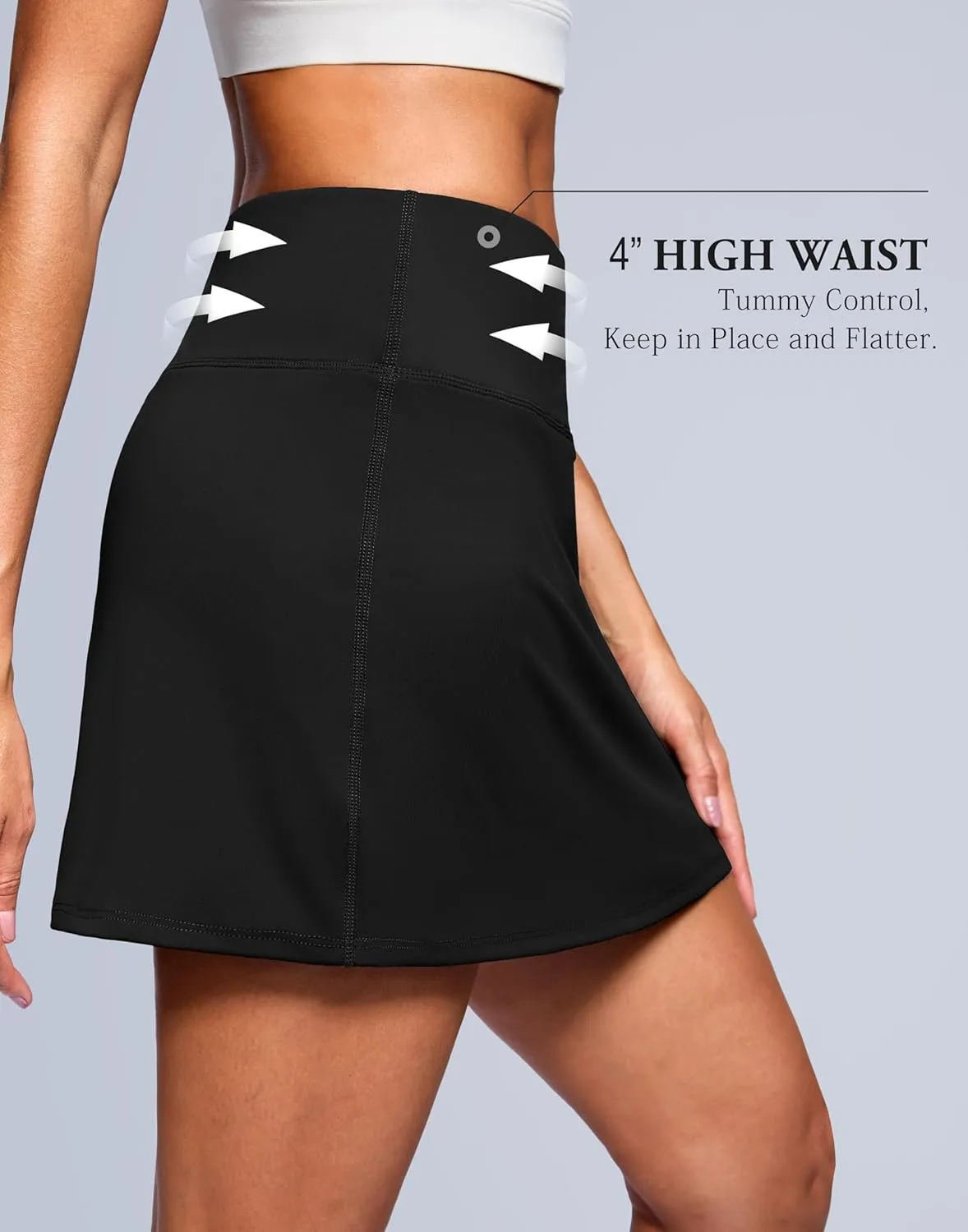 SANTINY 14" Skorts for Women with 2 Pockets High Waisted A Line Casual Pickleball Golf Skort Athletic Tennis Skirt