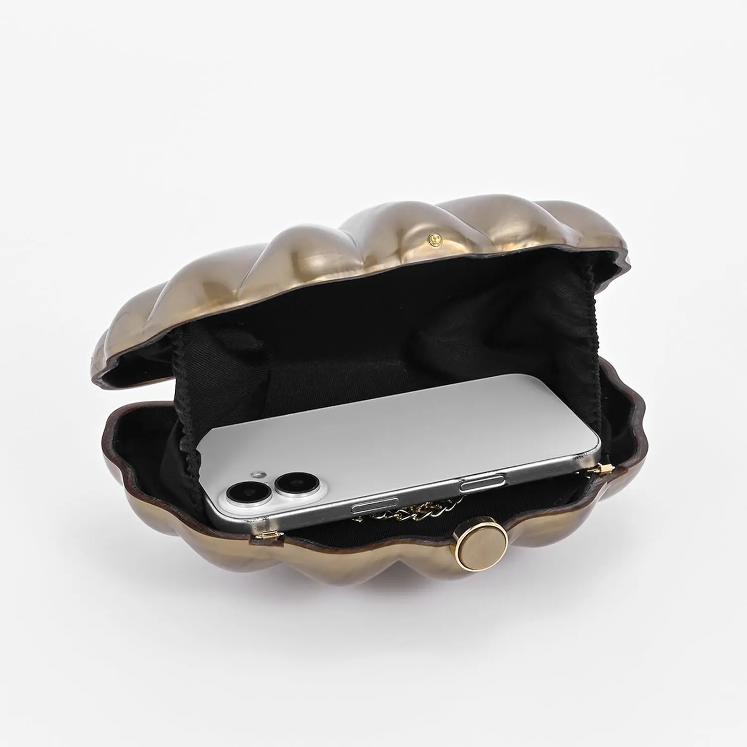 Shell Evening Clutch Purse For Women,Trendy Pearl Acrylic Handbags Shoulder Bag Crossbody Purse Party Seashell Luxury