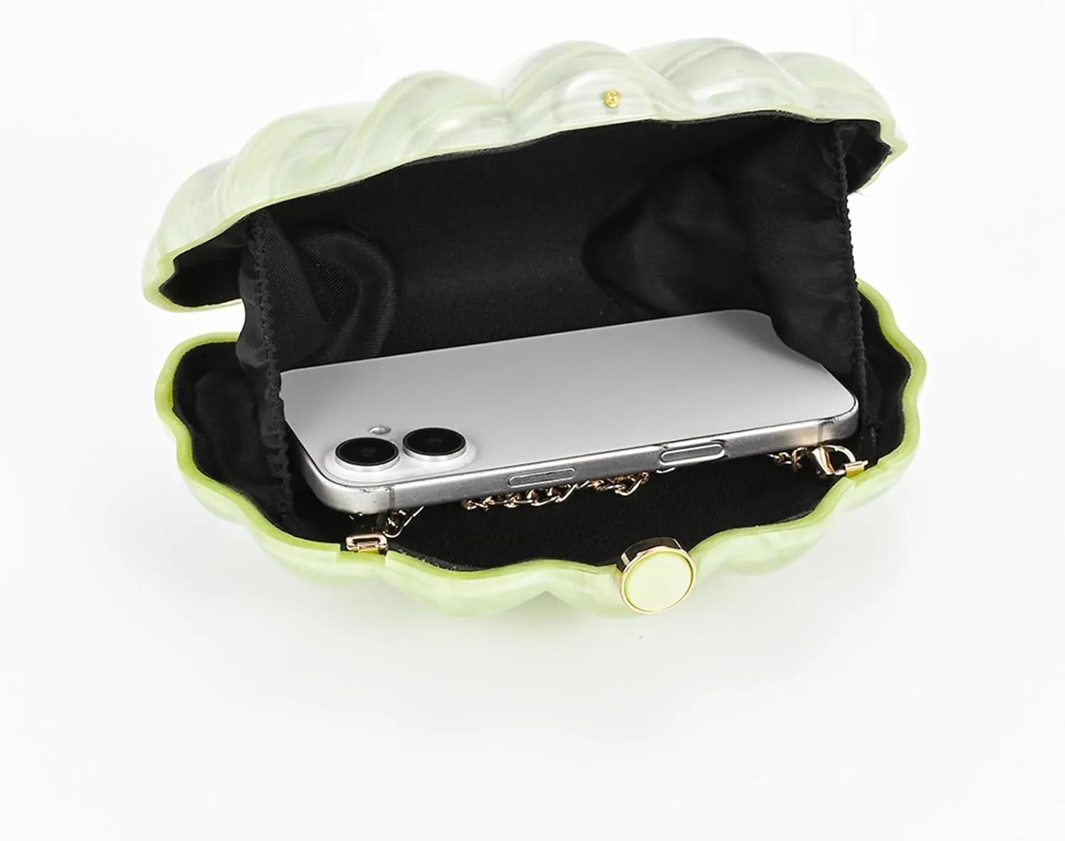 Shell Evening Clutch Purse For Women,Trendy Pearl Acrylic Handbags Shoulder Bag Crossbody Purse Party Seashell Luxury
