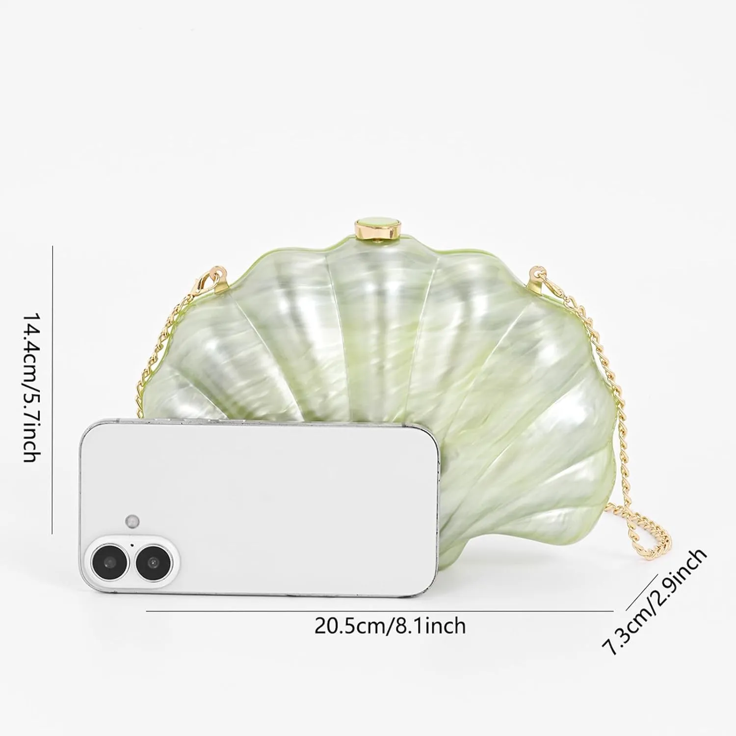 Shell Evening Clutch Purse For Women,Trendy Pearl Acrylic Handbags Shoulder Bag Crossbody Purse Party Seashell Luxury