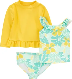 Simple Joys by Carter's Girls' 3-Piece Assorted Rashguard Sets