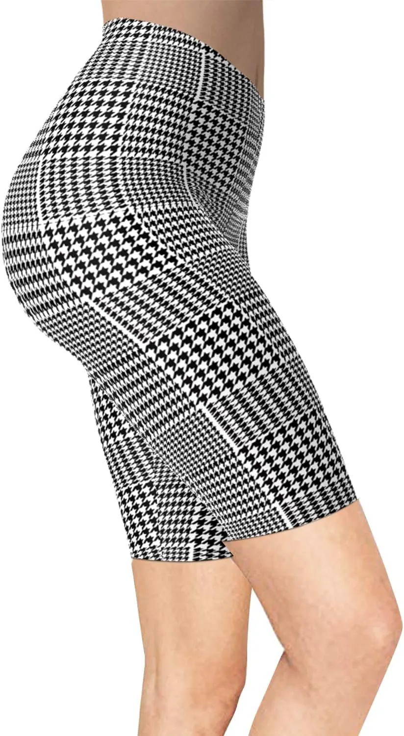 sissycos Women's Artistic Splash Printed Biker Shorts Buttery Soft Workout Leggings