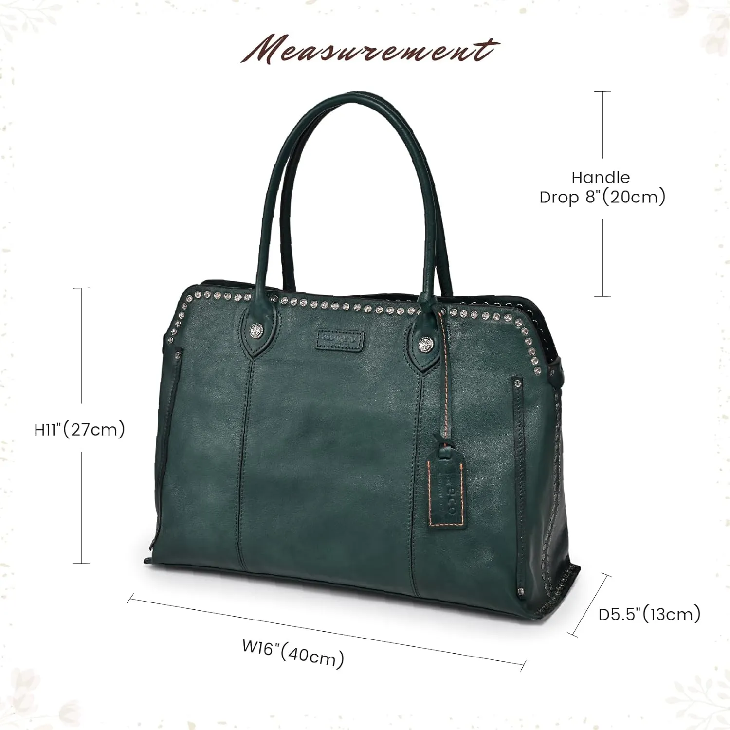 Soul Stud Satchel Bag | Made with Genuine Leather | Perfect Everyday Handbag for Women, Casual and Office Wear