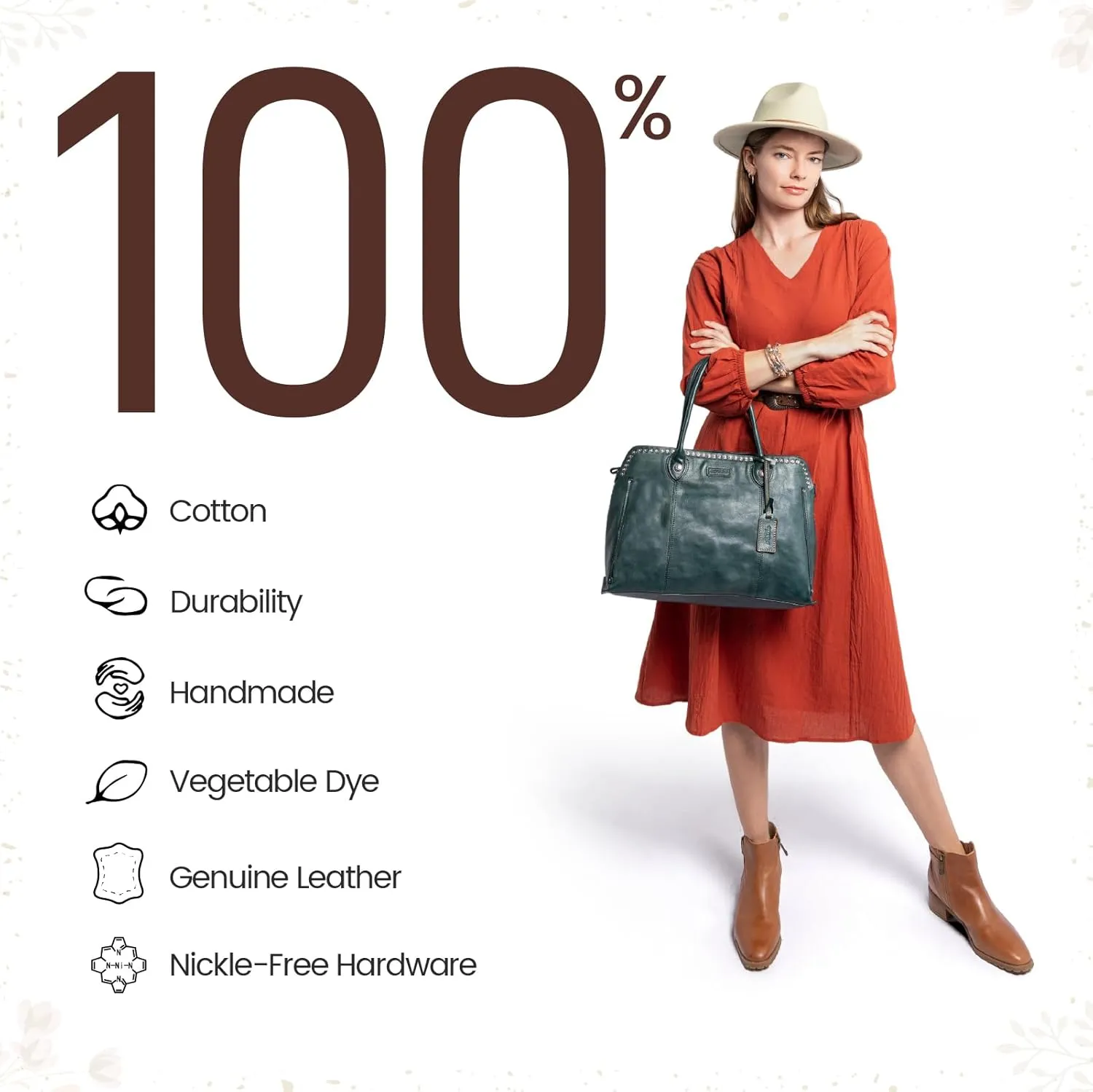 Soul Stud Satchel Bag | Made with Genuine Leather | Perfect Everyday Handbag for Women, Casual and Office Wear