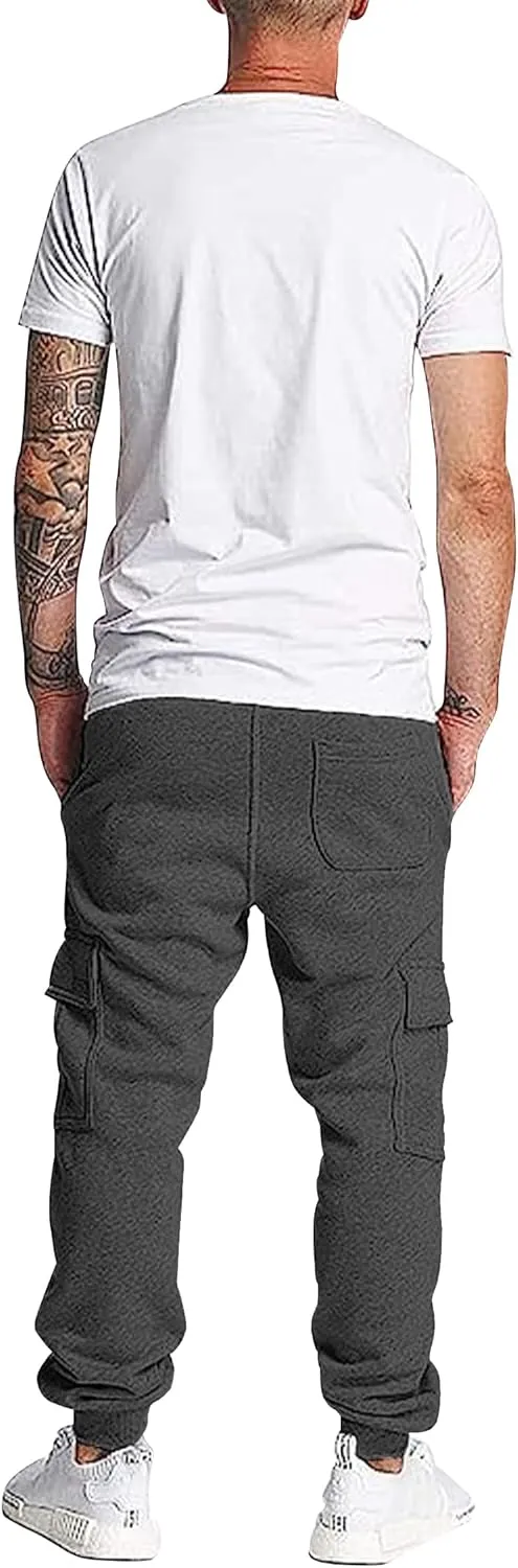 Southpole Men's Active Fleece & Tech Woven Cargo Jogger Pants