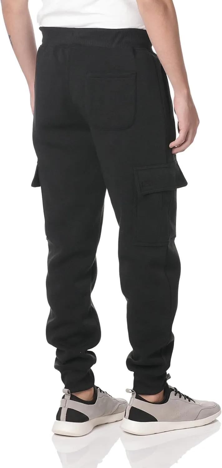 Southpole Men's Active Fleece & Tech Woven Cargo Jogger Pants