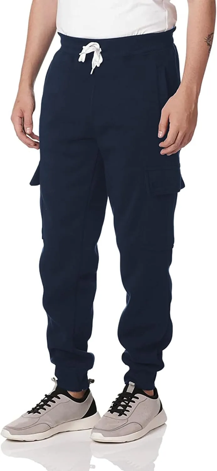 Southpole Men's Active Fleece & Tech Woven Cargo Jogger Pants