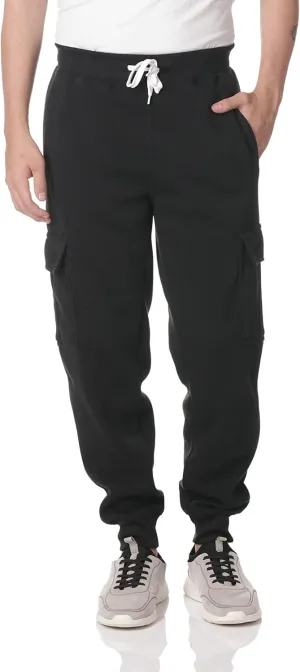 Southpole Men's Active Fleece & Tech Woven Cargo Jogger Pants