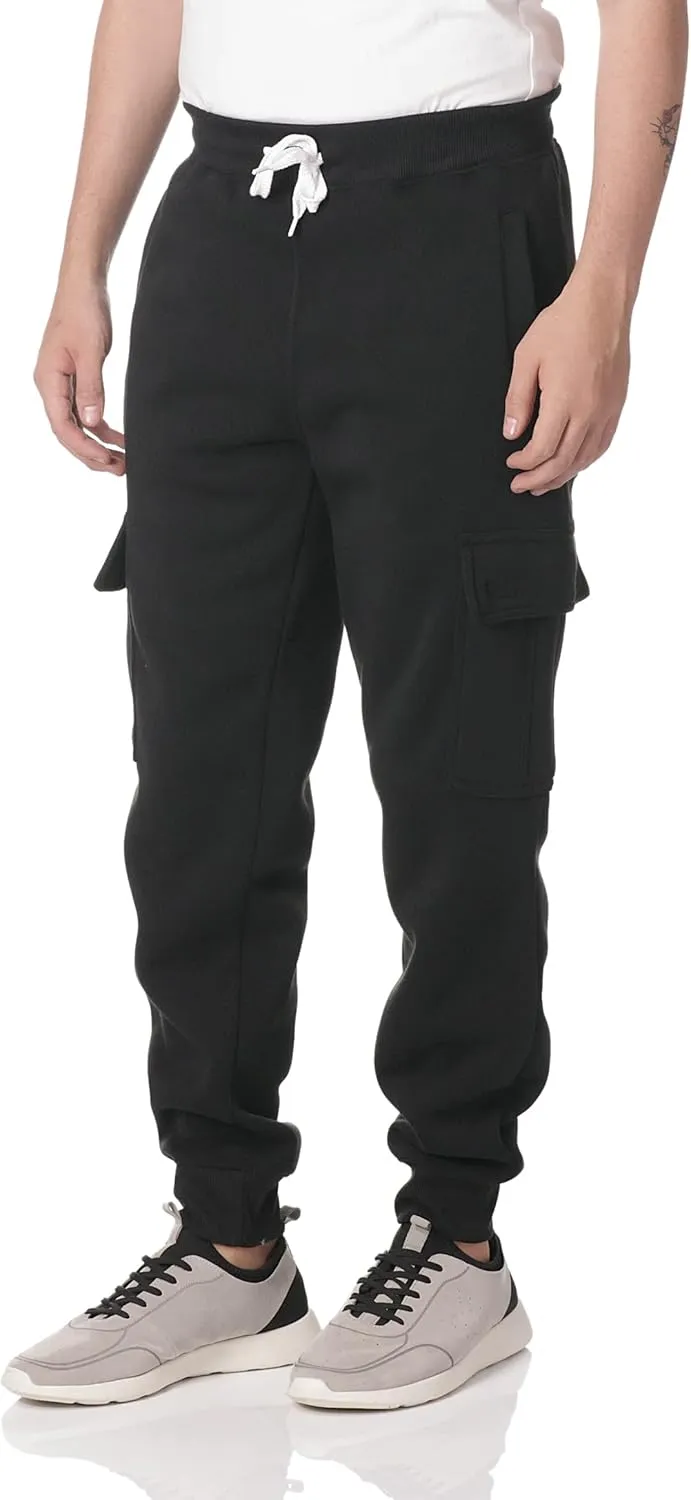 Southpole Men's Active Fleece & Tech Woven Cargo Jogger Pants