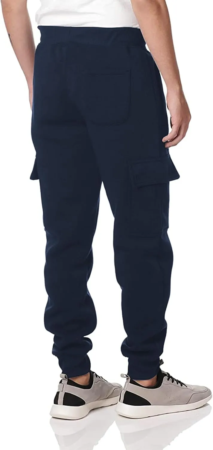 Southpole Men's Active Fleece & Tech Woven Cargo Jogger Pants