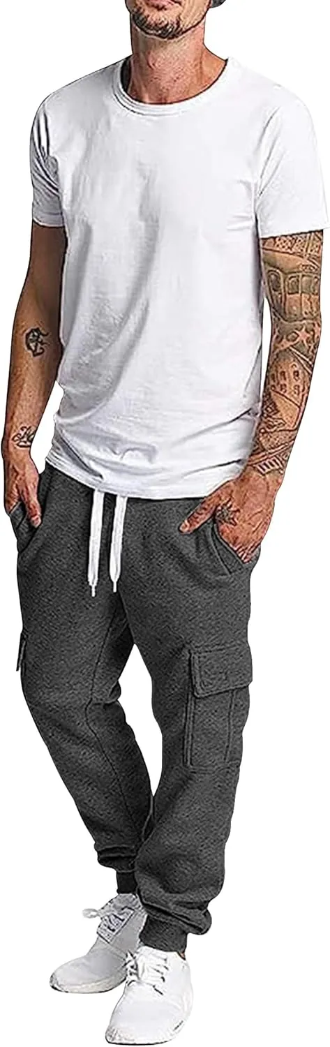 Southpole Men's Active Fleece & Tech Woven Cargo Jogger Pants