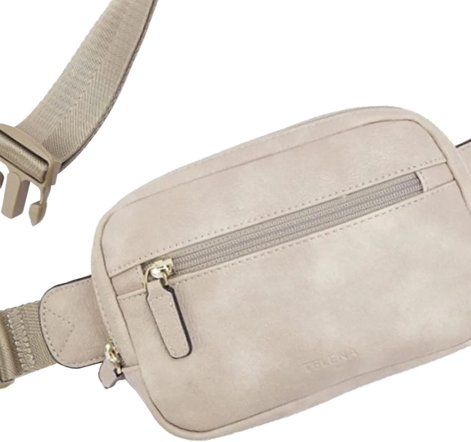 Stylish Belt Bag with Multiple Compartments And Adjustable Strap, Beige
