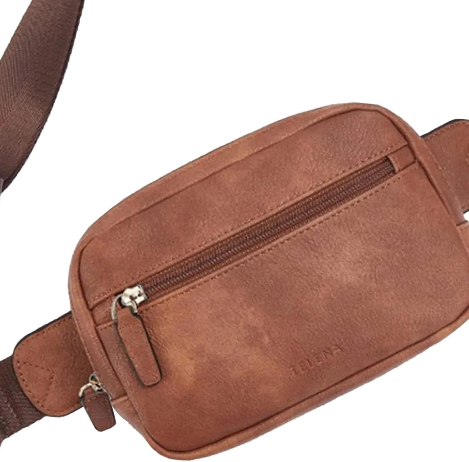 Stylish Belt Bag with Multiple Compartments And Adjustable Strap, Light Brown