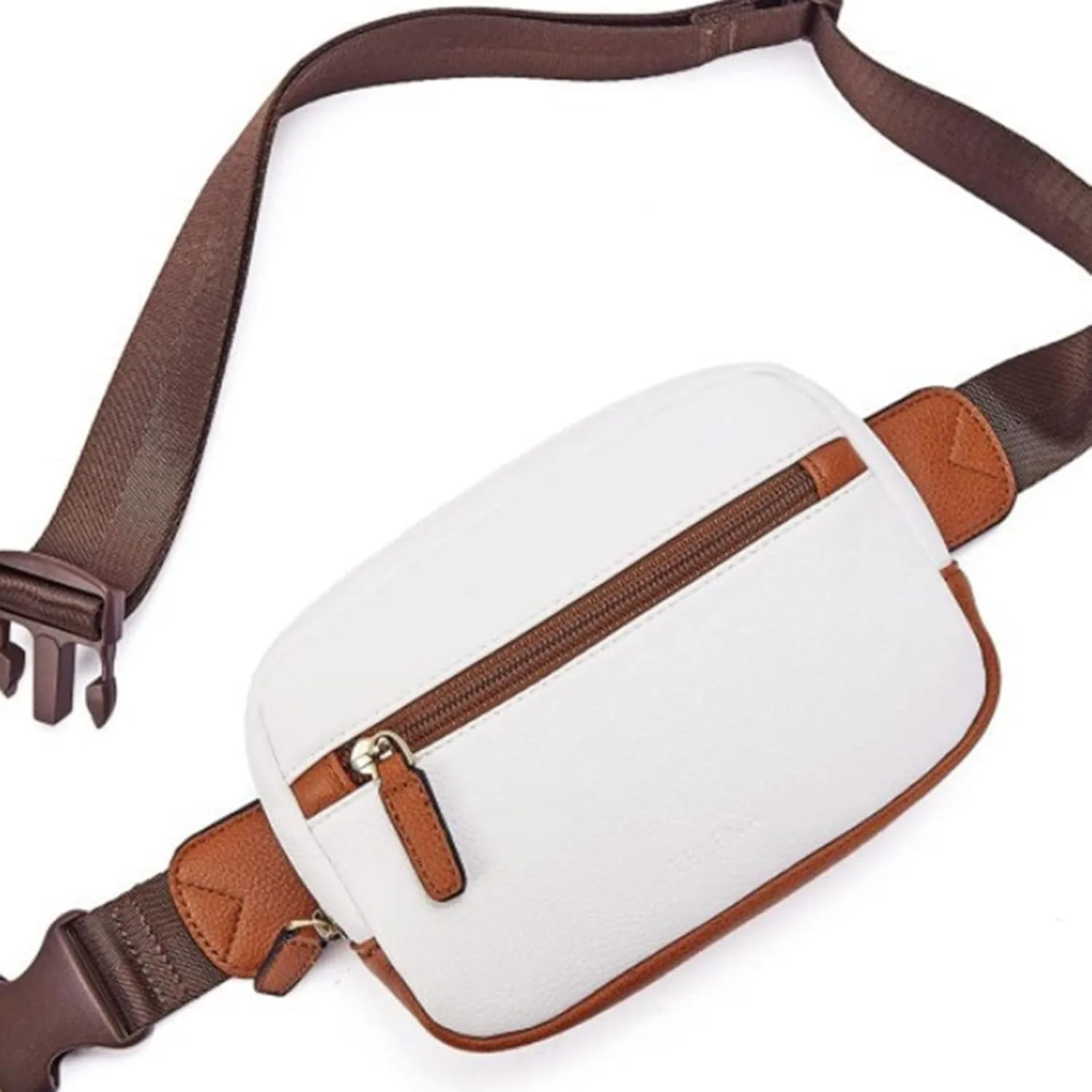 Stylish Belt Bag with Multiple Compartments And Adjustable Strap, White