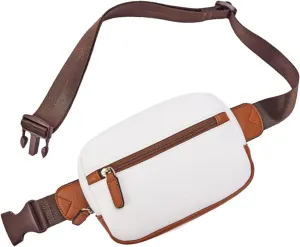 Stylish Belt Bag with Multiple Compartments And Adjustable Strap, White