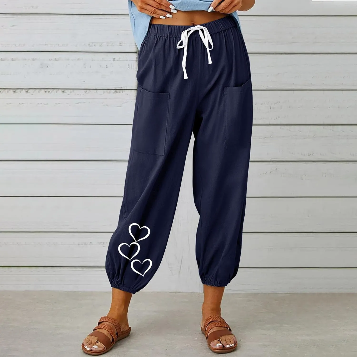 Summer Pants for Women 2024 Casual Linen Pants Light Weight Loose Comfy Lounge Pants Comfy Trousers