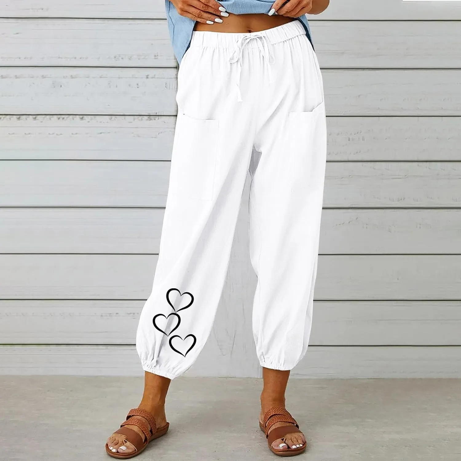 Summer Pants for Women 2024 Casual Linen Pants Light Weight Loose Comfy Lounge Pants Comfy Trousers