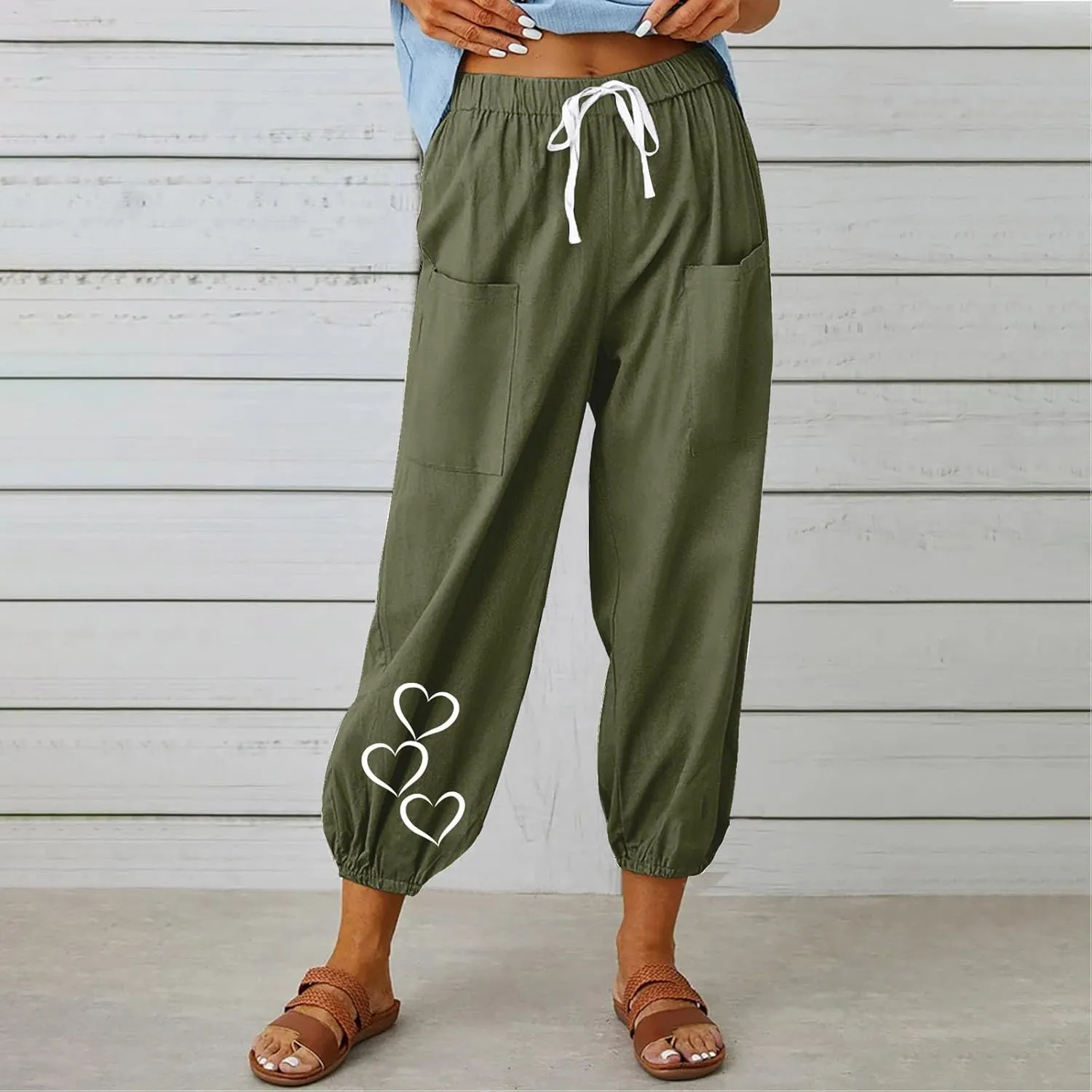 Summer Pants for Women 2024 Casual Linen Pants Light Weight Loose Comfy Lounge Pants Comfy Trousers