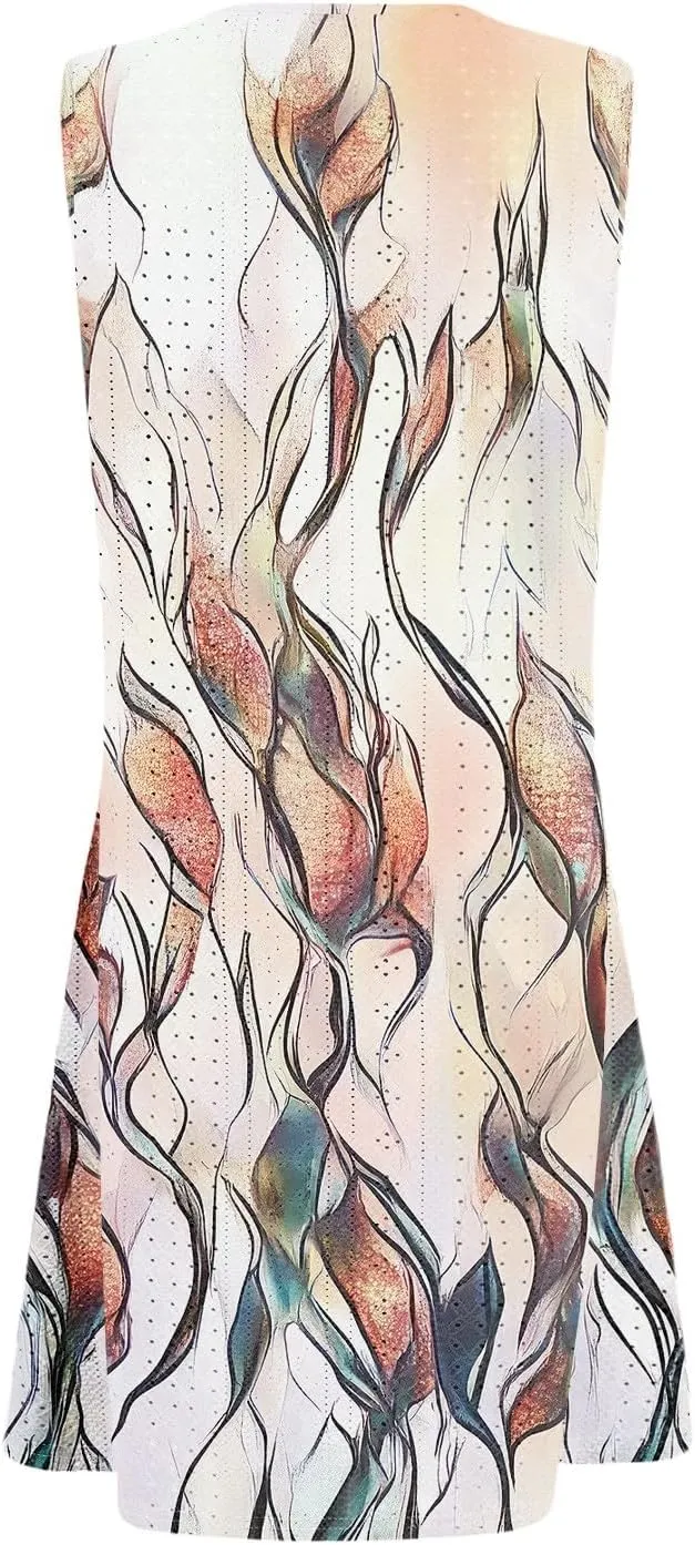 Summer Sleeveless Sundress Women's Plus Size Fitness Dress Lady Comfy Loose