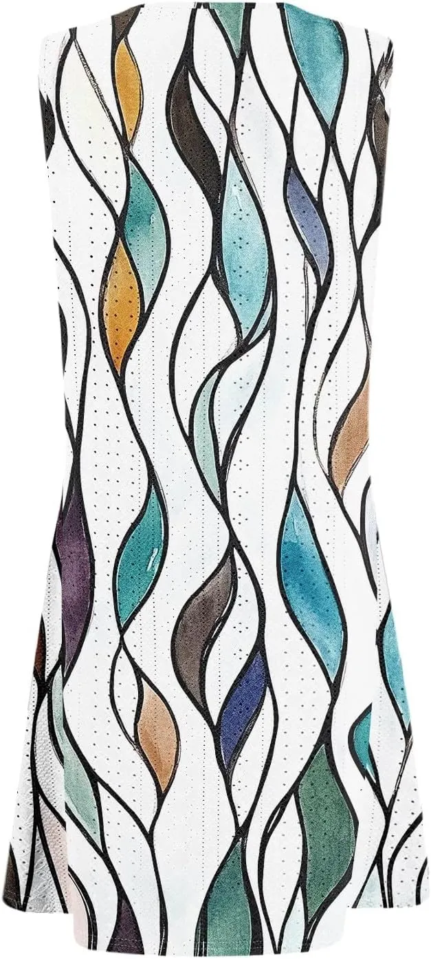 Summer Sleeveless Sundress Women's Plus Size Fitness Dress Lady Comfy Loose