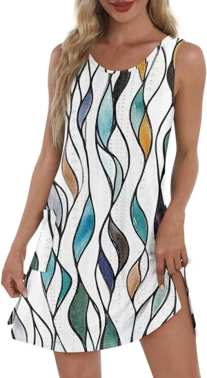 Summer Sleeveless Sundress Women's Plus Size Fitness Dress Lady Comfy Loose