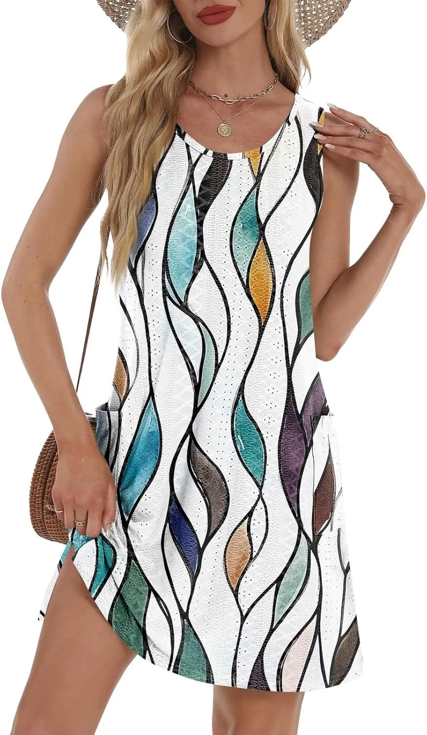 Summer Sleeveless Sundress Women's Plus Size Fitness Dress Lady Comfy Loose