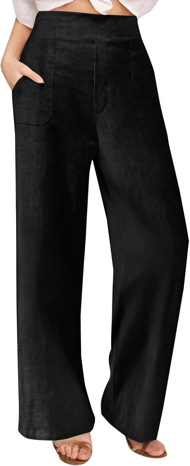 TARIENDY Plus Size Wide Leg Trousers for Women Womens high Waist Comfy Pants Lightweight Elastic Trousers Comfy Outfits