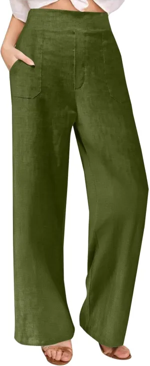 TARIENDY Plus Size Wide Leg Trousers for Women Womens high Waist Comfy Pants Lightweight Elastic Trousers Comfy Outfits