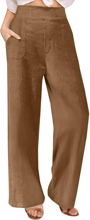 TARIENDY Plus Size Wide Leg Trousers for Women Womens high Waist Comfy Pants Lightweight Elastic Trousers Comfy Outfits