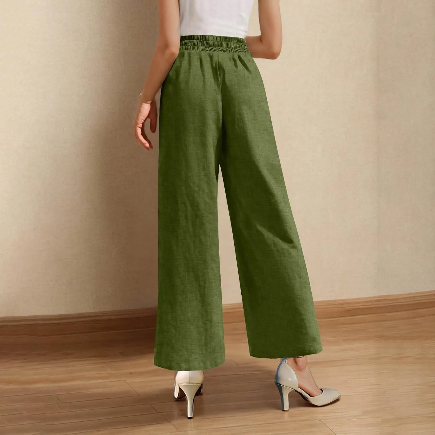 TARIENDY Plus Size Wide Leg Trousers for Women Womens high Waist Comfy Pants Lightweight Elastic Trousers Comfy Outfits