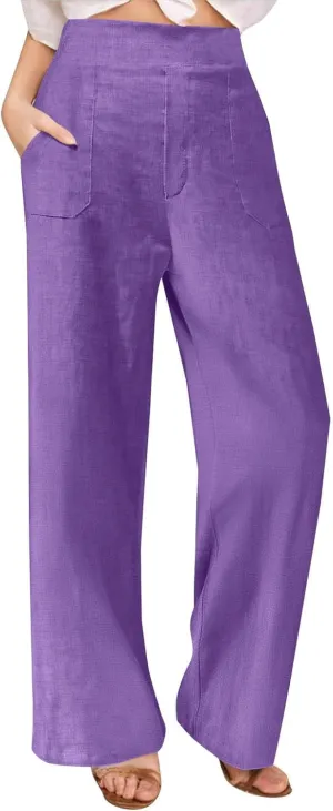 TARIENDY Plus Size Wide Leg Trousers for Women Womens high Waist Comfy Pants Lightweight Elastic Trousers Comfy Outfits