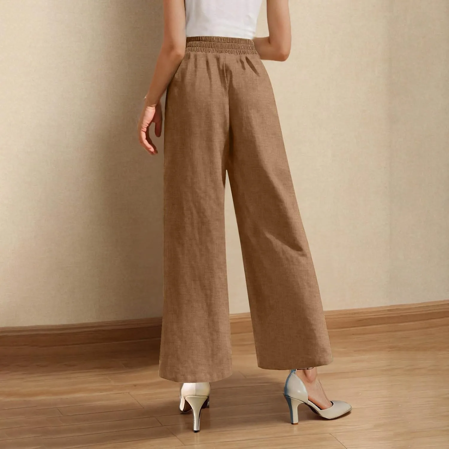 TARIENDY Plus Size Wide Leg Trousers for Women Womens high Waist Comfy Pants Lightweight Elastic Trousers Comfy Outfits