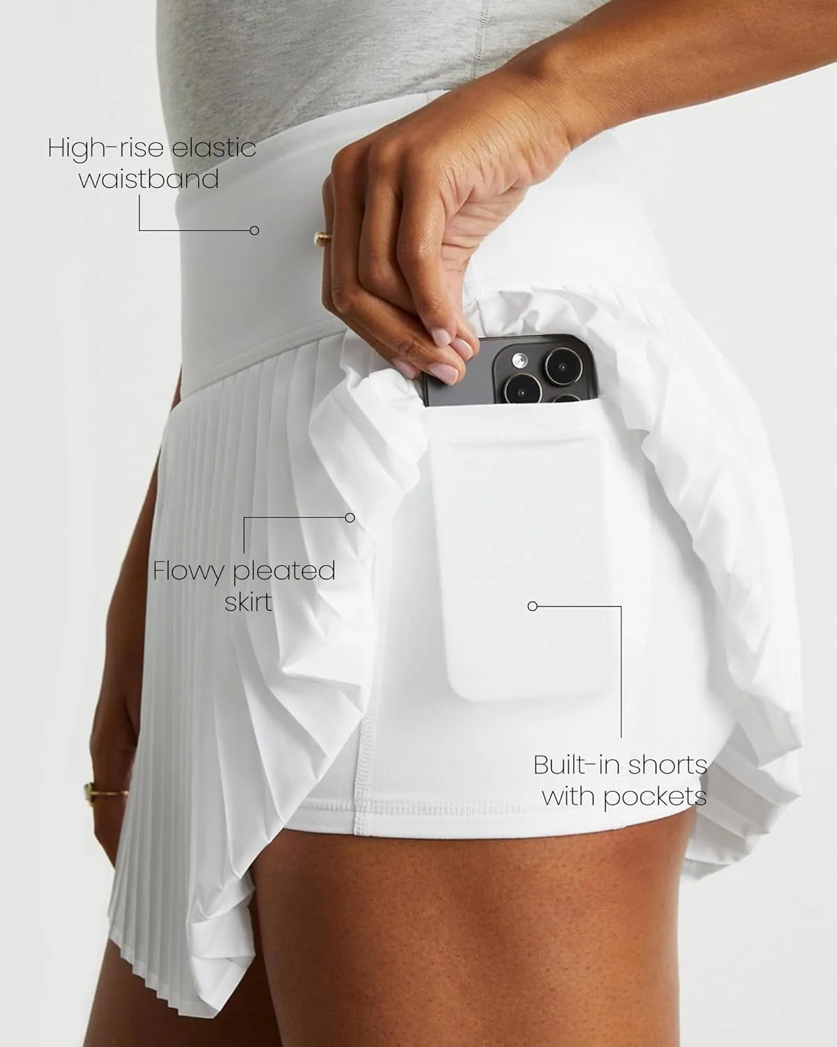 Tennis Skirts for Women High Waisted Pleated Athletic Skirt with Shorts Tummy Control A Line Golf Skort with Pockets