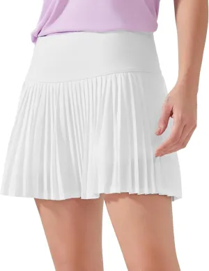 Tennis Skirts for Women High Waisted Pleated Athletic Skirt with Shorts Tummy Control A Line Golf Skort with Pockets