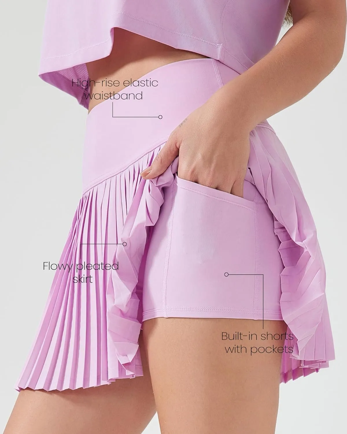 Tennis Skirts for Women High Waisted Pleated Athletic Skirt with Shorts Tummy Control A Line Golf Skort with Pockets